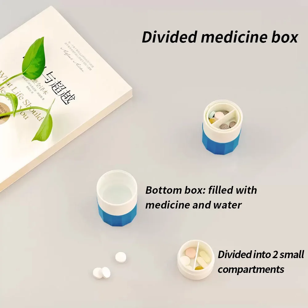 Multifunktionale 4-in-1-Medizinbox: Medikamenten-Aufbewahrungsbehälter mit Ausstecher und Mahlwerk für vielseitigen Gebrauch – Detail 7