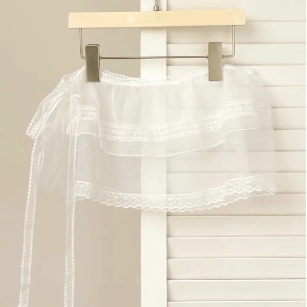 

Модная мини-юбка из кружевной сетки с оборками, эластичная многослойная юбка с высокой талией, джинсовая юбка с декоративным подолом, плиссированная юбка