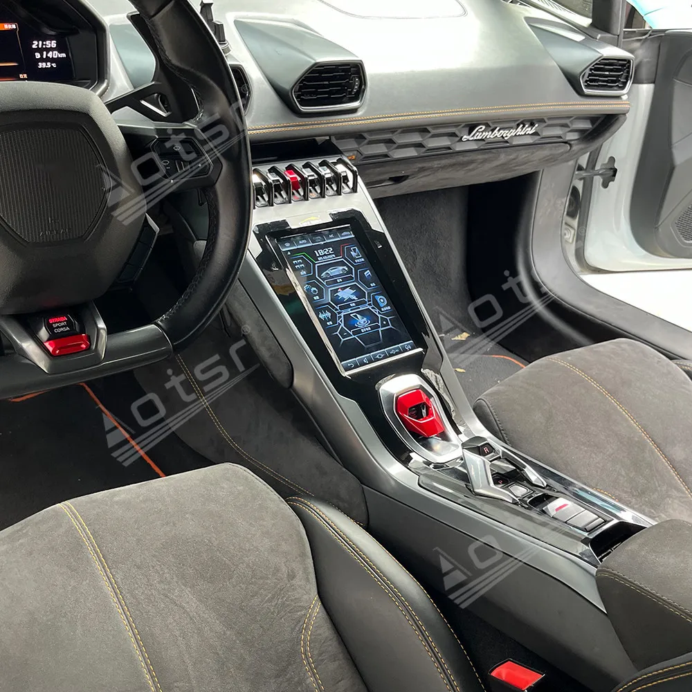 10.4 "أندرويد 13 راديو السيارة CarPlay لامبورغيني هوراكان 2014-2018 شاشة تعمل باللمس مشغل وسائط متعددة نظام تحديد المواقع والملاحة رئيس وحدة DSP