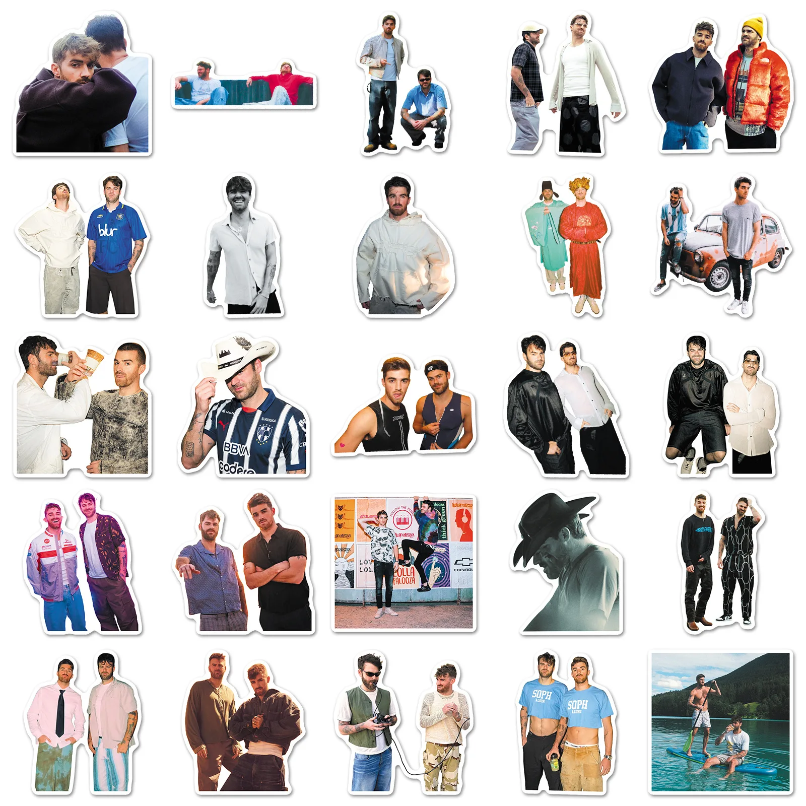 50PCS The Chainsmokers Stickers Europe America Star Singer Graffiti Decoration Notebook Suitcase Guitar Refrigerator Toys Decals