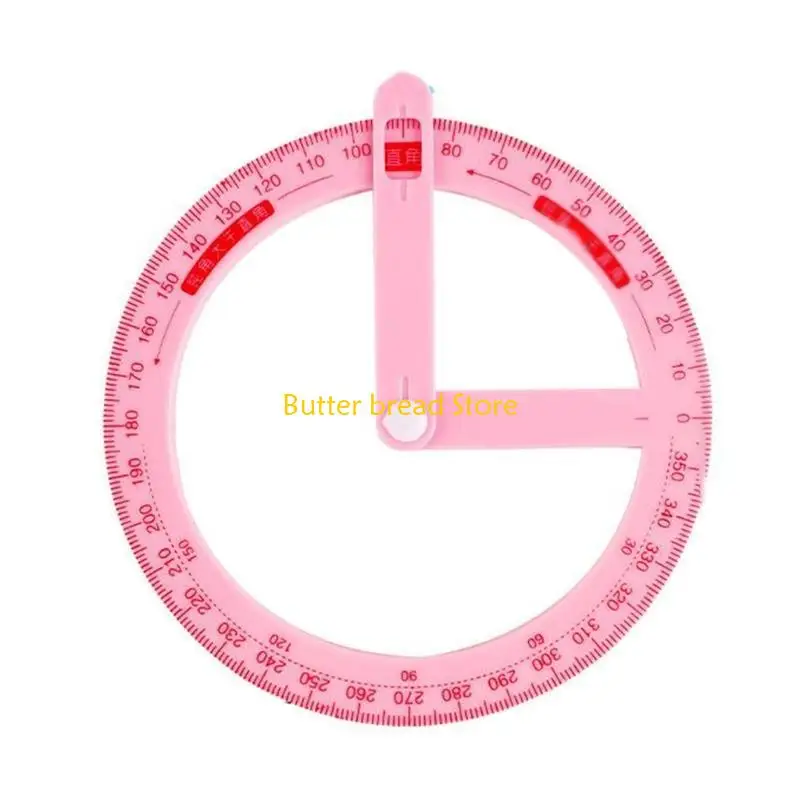 W89C PROTRACTOR SUCHED 360 Grados Ruler Circle Classroom Math Geometry Herramientas redacción Papelería para