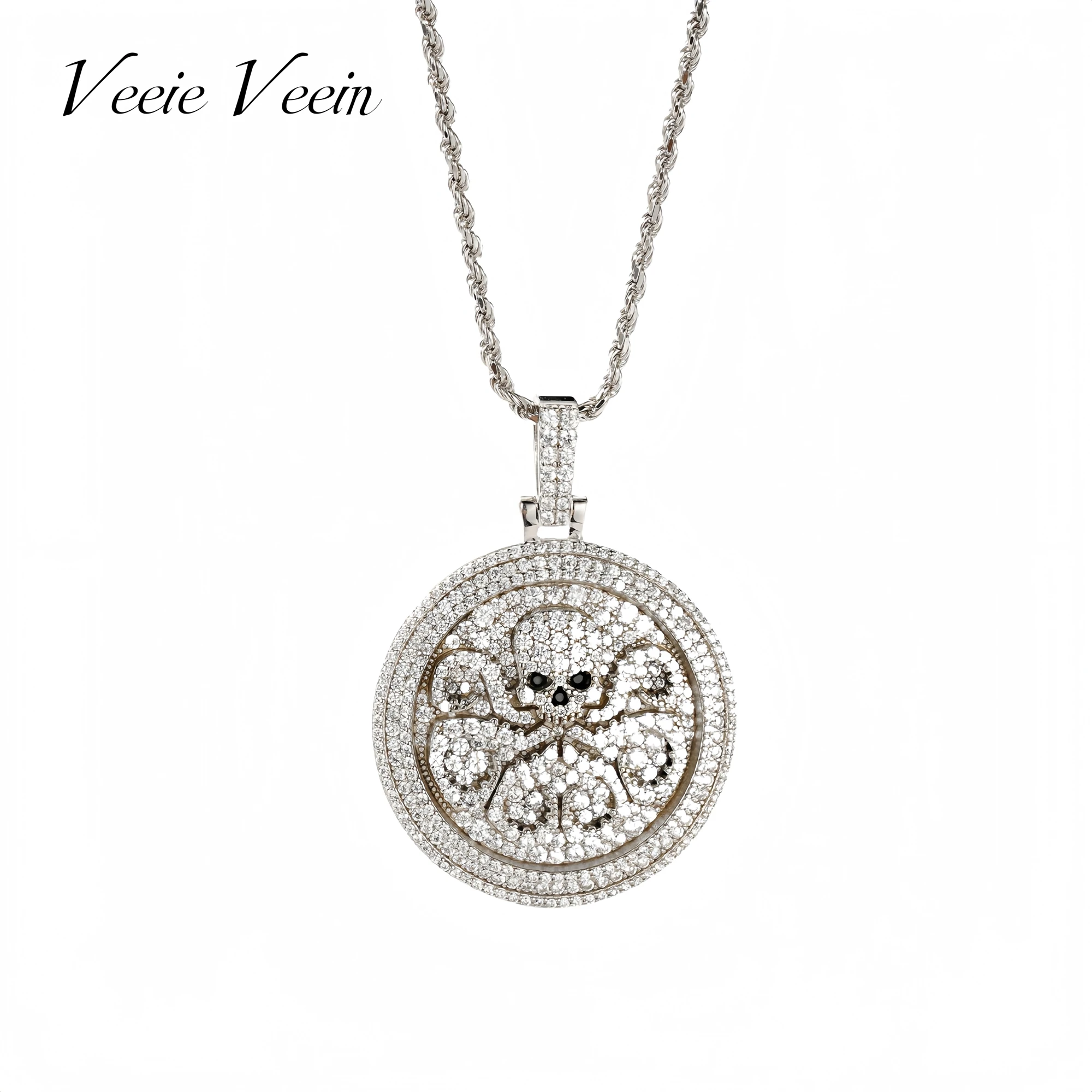 

Veeie Veein Luxury Brand S925 Sterling Silver Necklace Light Luxury And High End Round Brand GRA Certificate Men S Jewelry