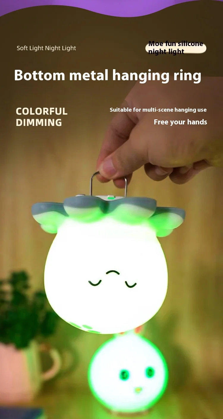 LED Night Light Cute Sheep Panda Rabbit Silicone Lamp Rechargeable Animal Shape Sleep Soft Nightlights For Kids Birthday Gift
