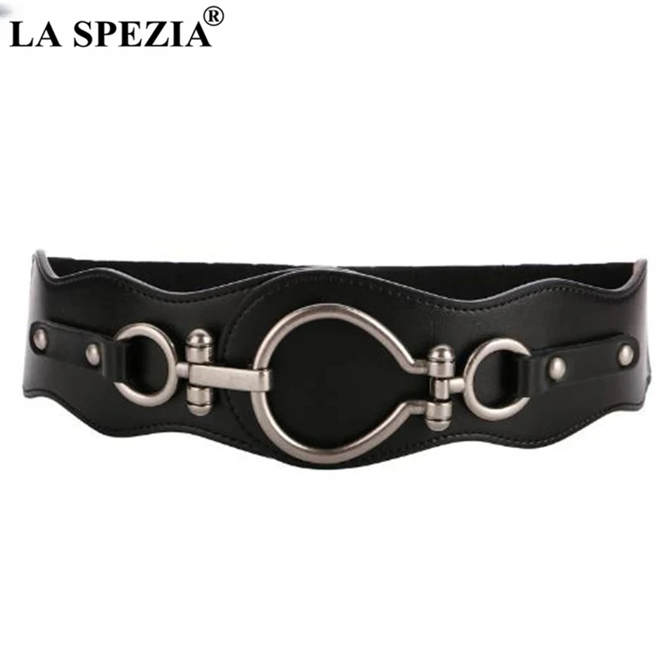 

New Black Women Elastic Waist Belt Coffee Cummerbunds Wide Belts Female Genuine Leather Cowhide Brand Designer Belt for Dress