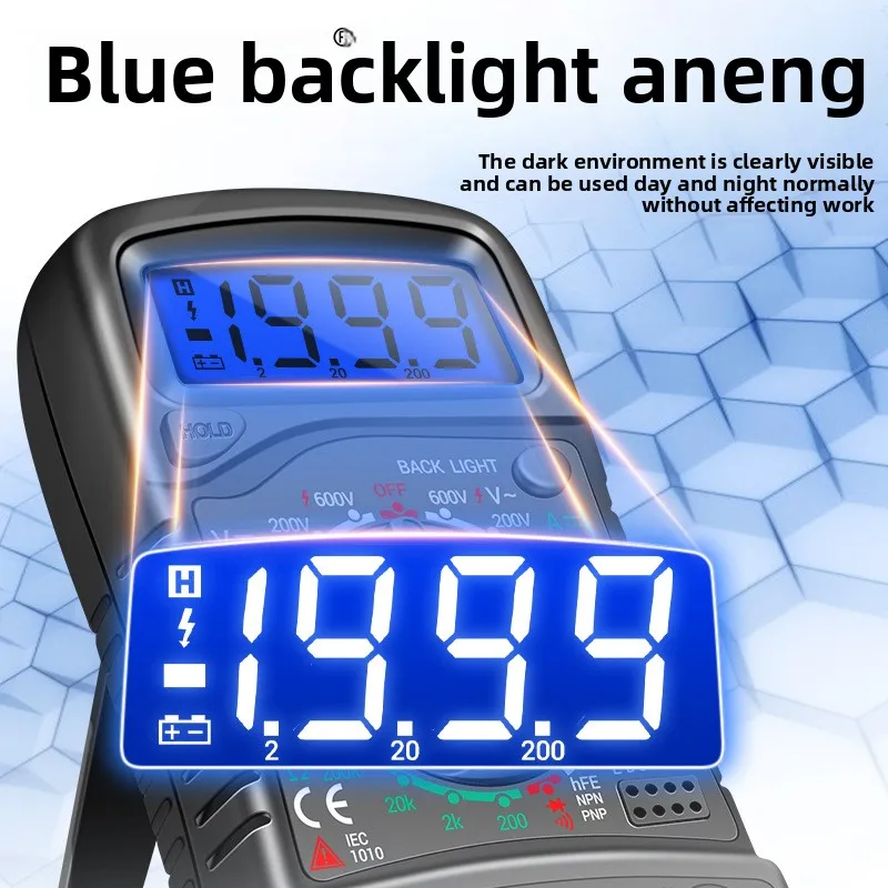 ANENG-multímetro Digital XL830L, medidor de corriente de voltaje de alta precisión, multímetro pequeño portátil inteligente, retención de datos de Transistor