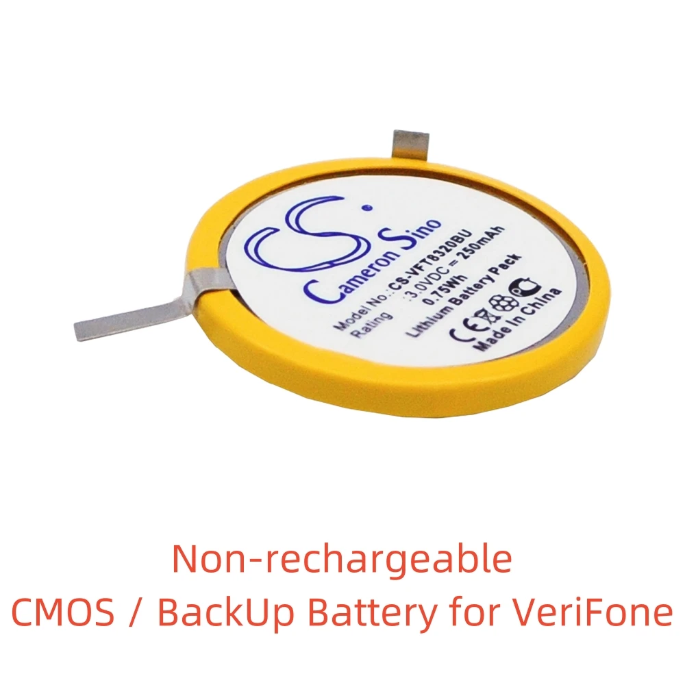 Non-rechargeable Lithium Battery for VeriFone CMOS / BackUp.3.0V,250mAh,NURIT 8320