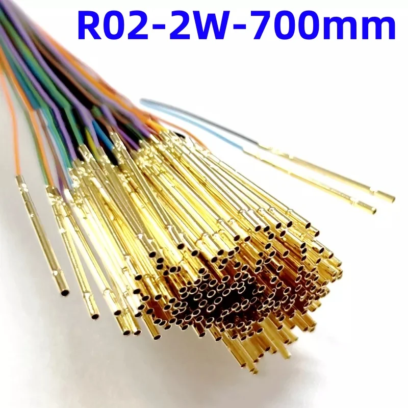 Socket R02-2W7 Length 23.3mm Spring Test Probe Receptacle Bare PCB Pogo Pin Pre-wired wire 30AWG High temperature resistant wire