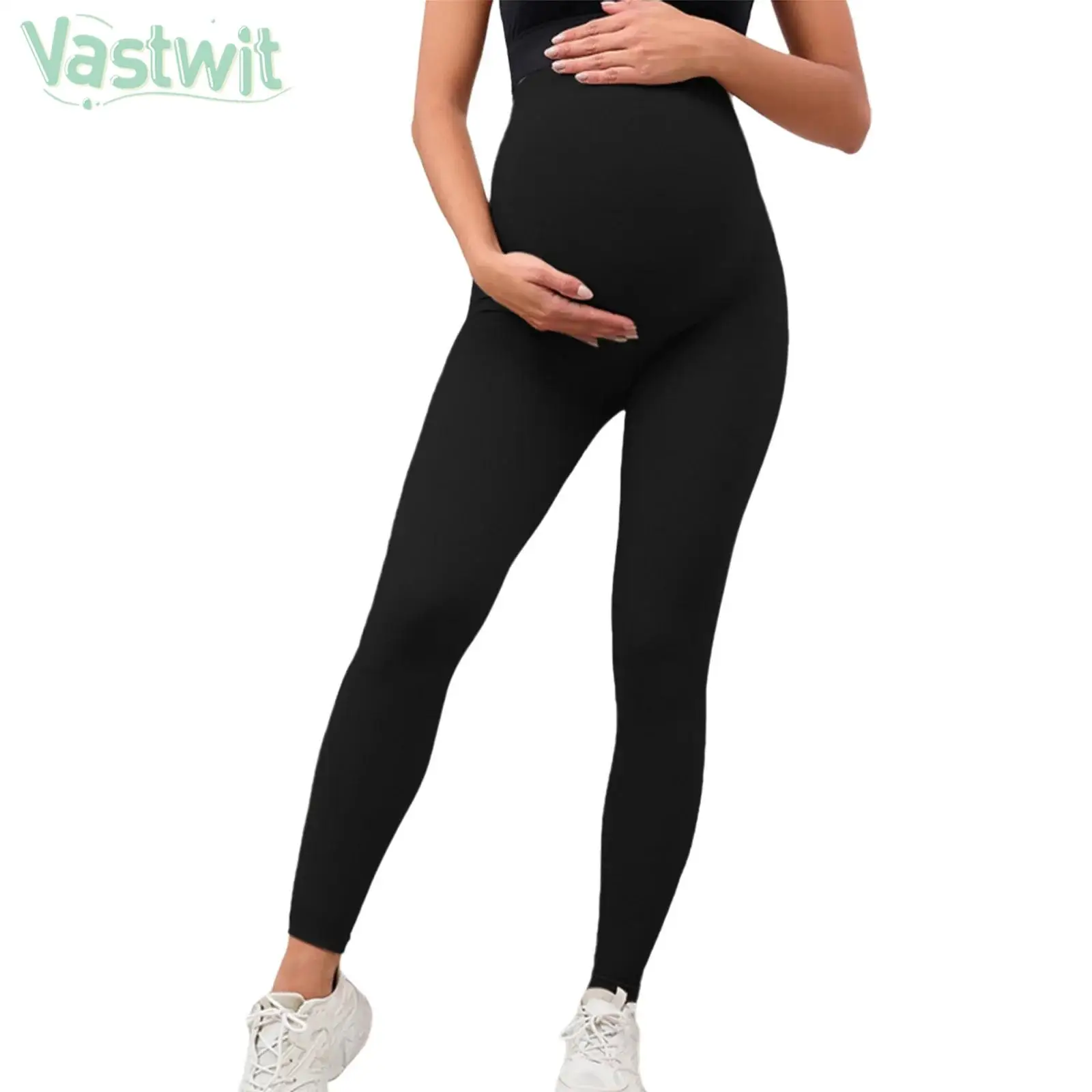 

Pregnant Woman High Waist Belly Support Yoga Leggings Maternity Pilates Pants Casual Daily Wear Sports Workout Fitness Trousers