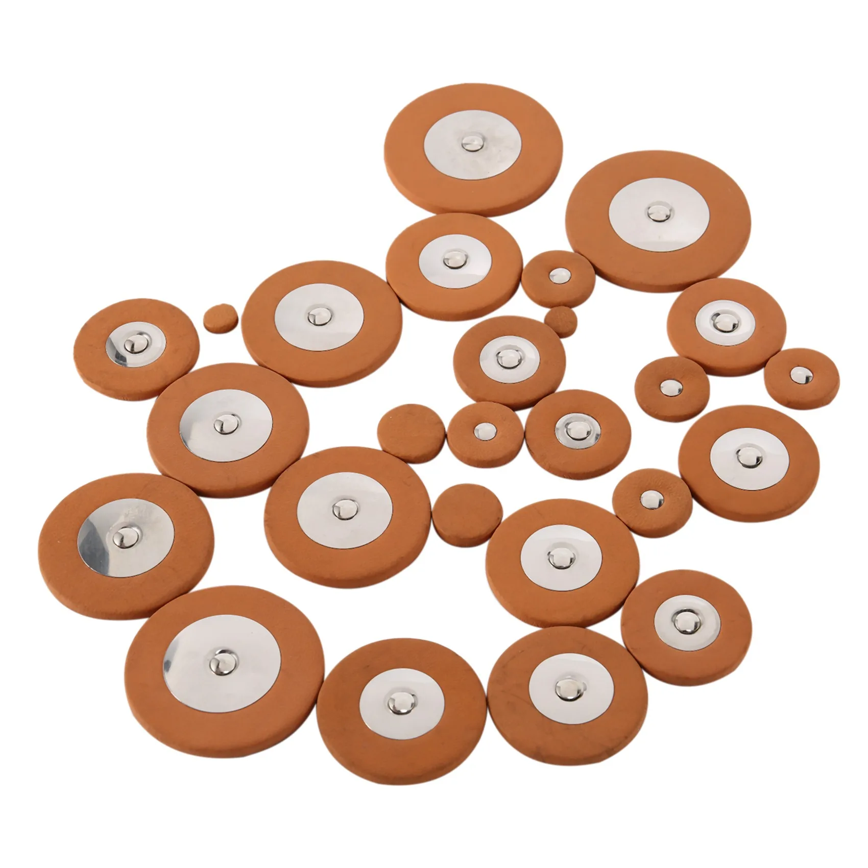 

25 pcs Professional Leather Tenor Saxophone Pads Orange Sax Pads Replacement Woodwind Musical Instruments Parts & Accessories