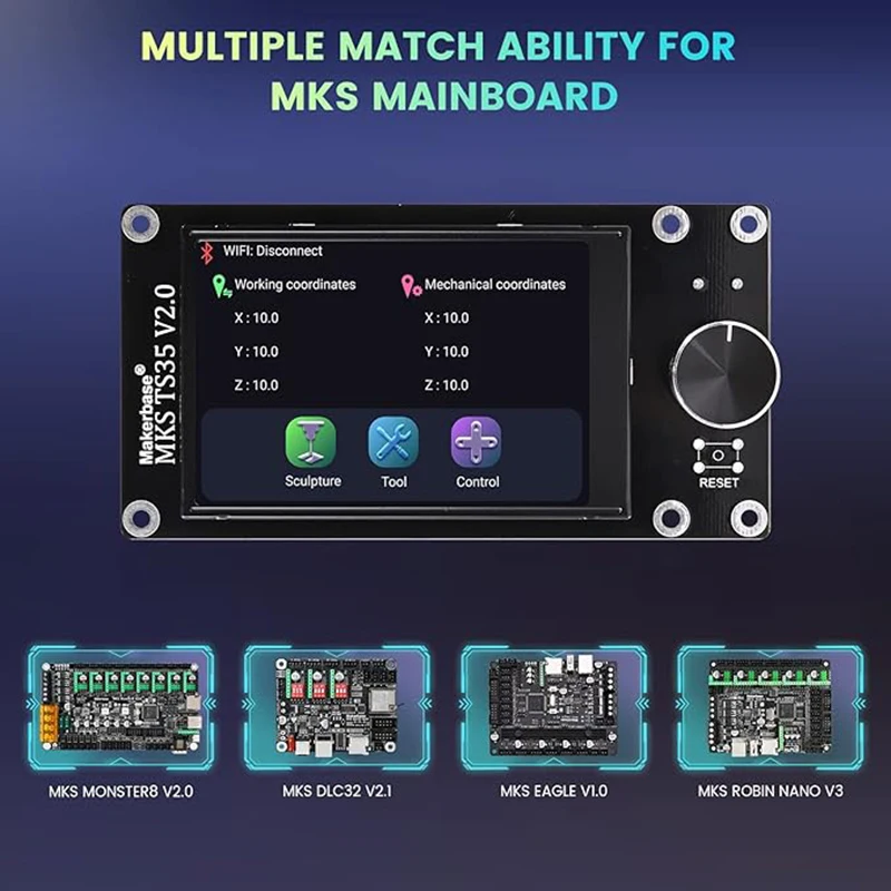MKS DLC32V2.1 Offline-Controller-Board 32-Bit ESP32WiFi GRBL Motherboard Geeignet für Lasergravurmaschine TS35 Touchscreen – Detail 19