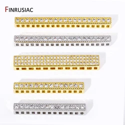 Trendy 18K Gold Plated Brass Multiple Rows Separator Spacer Bars Inlaid Zircon Bar Connector For DIY Jewelry Making Finding
