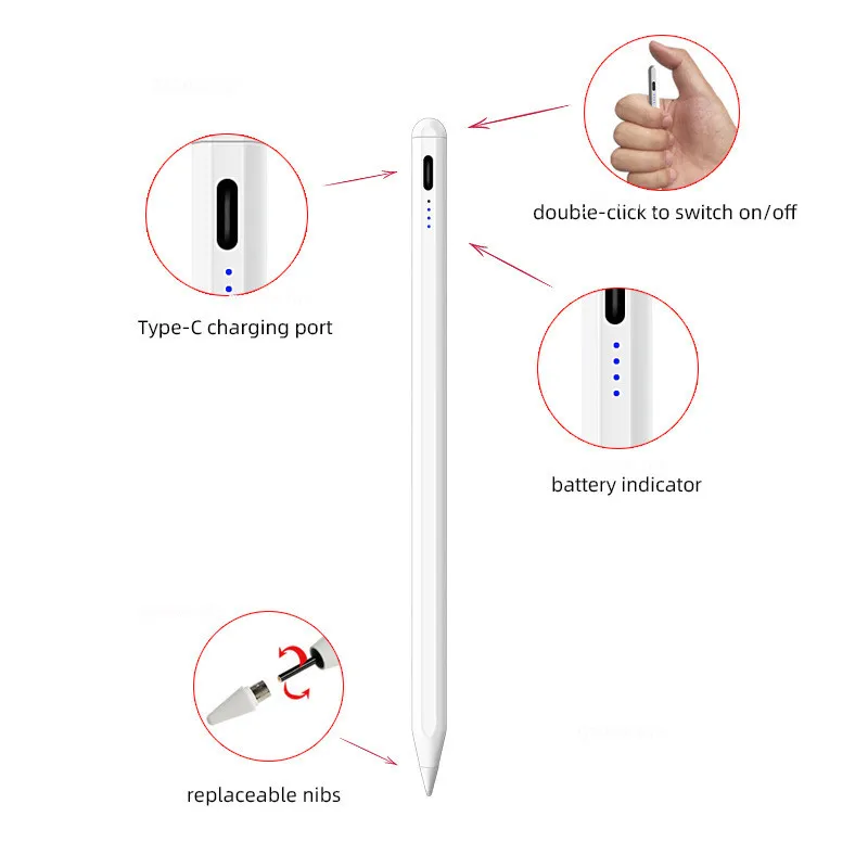 Universal Stylus For Xiaomi RedMi Pad Pro 5G 2024 SE 4G 8.7/11" 2023 Tablet Pen Rechargeable For Poco Pad 5G 12.1 MiPad 6 Max 14