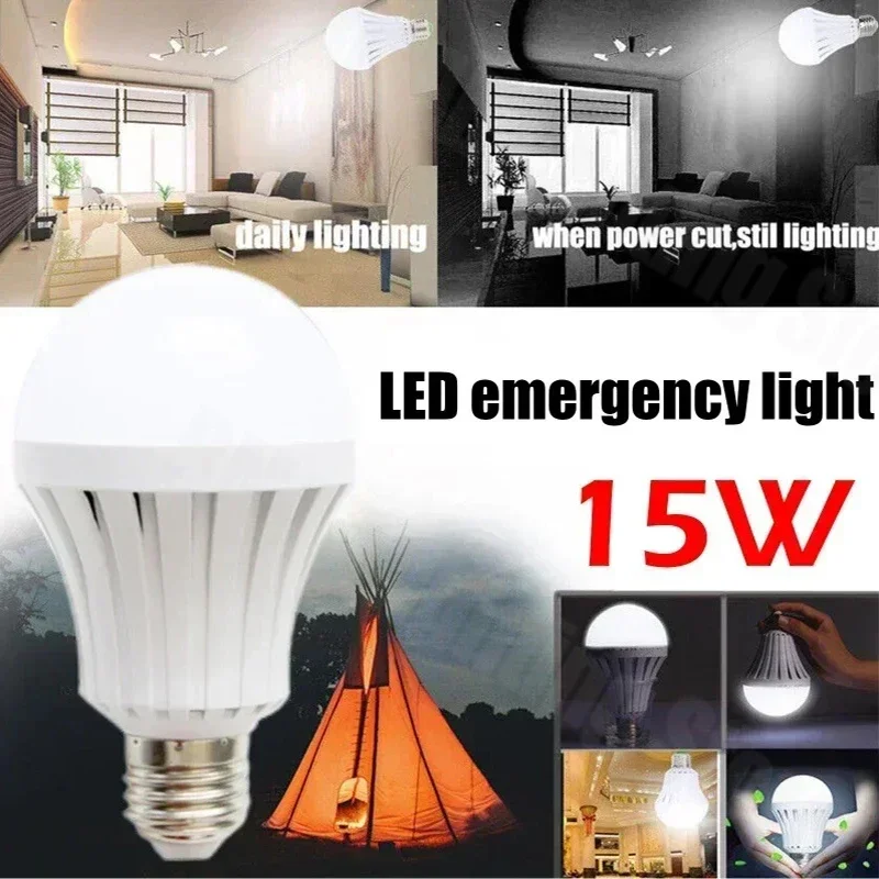 Led E27 Emergency Light LED Bulb E27 Led Lamp 5/7/9/15W Rechargeable Battery Lighting Lamp for Outdoor Lighting Flashligh