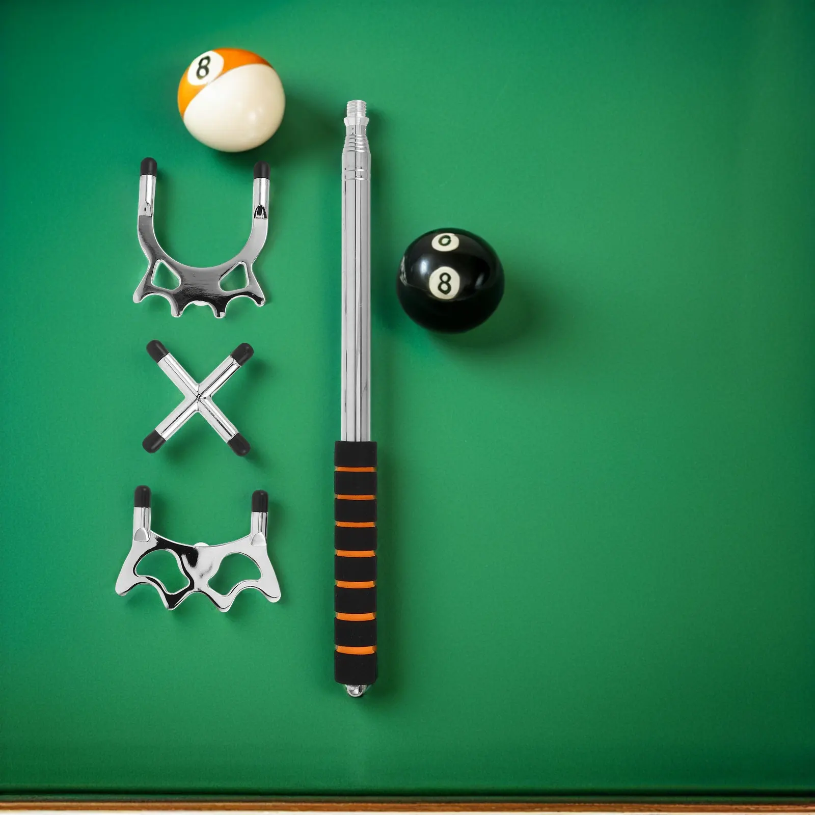 1Set Pool Cue Bridge Telescopic Retractable Adjustable Length Detachable Head Pool Stick Extension Billiards Table Accessories