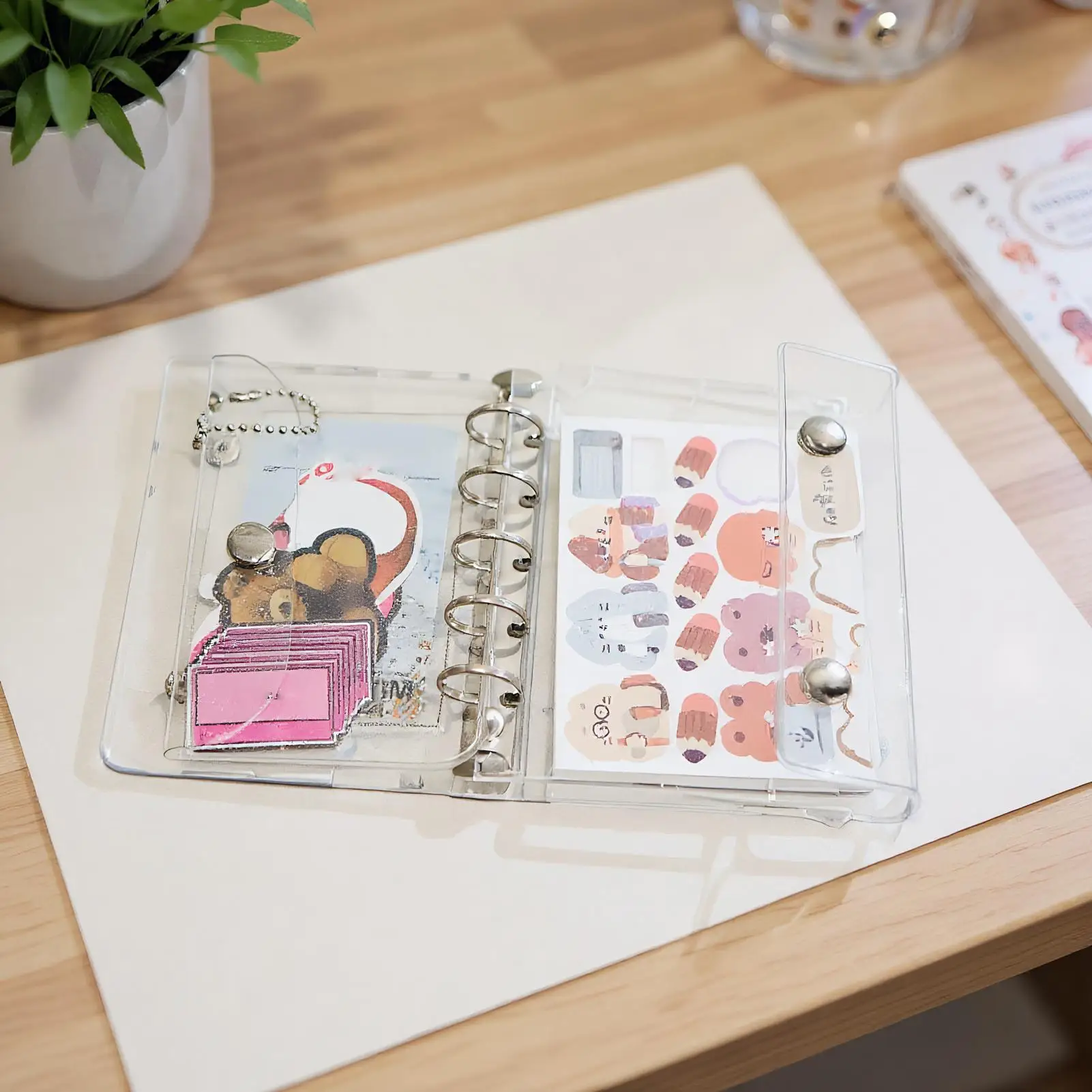 Transparent Binder PVC Transparent Sealing Collectible Card Storage Binder With Star Pattern Personal Organizers Protection case