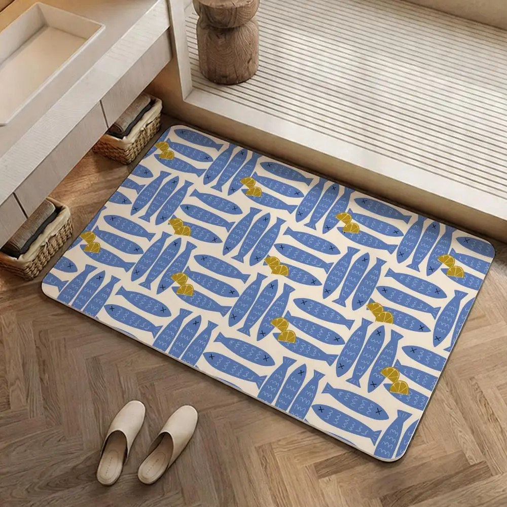 Tapete de Piso de Diatomita Ecológico Antimicrobiano y Antiolor para Cocina y Baño, Marca Food S-Sardine