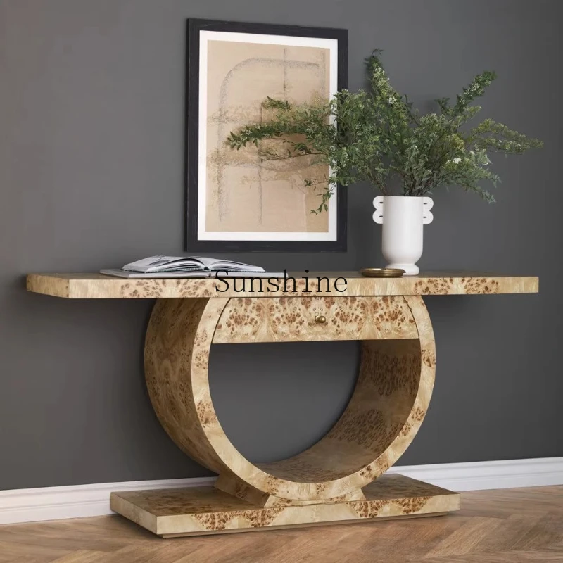 

Medieval style home retro style table against the wall decoration household table
