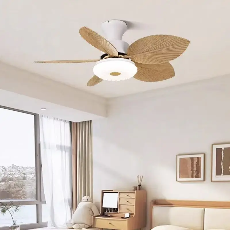 Natural Palm Leaf Ceiling Fan Light Modern Art Design Strong Airflow For Living Room Dining Room Hotel Home Decor ventilation