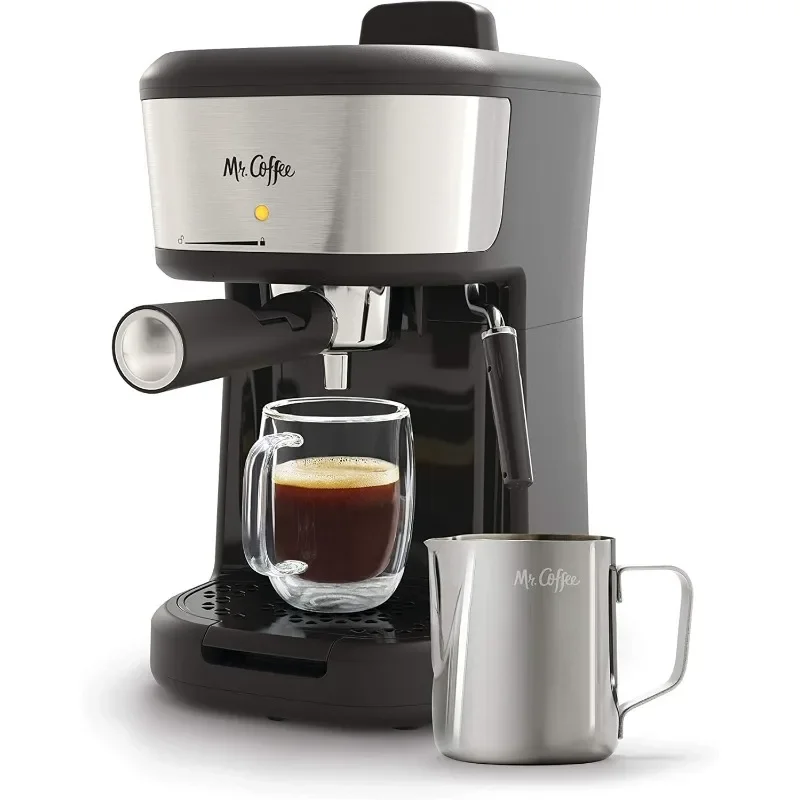 Mr. Coffee Espresso and Cappuccino Machine, Single Serve Coffee Maker with Milk Frothing Pitcher and Steam Wand, 20 ounces