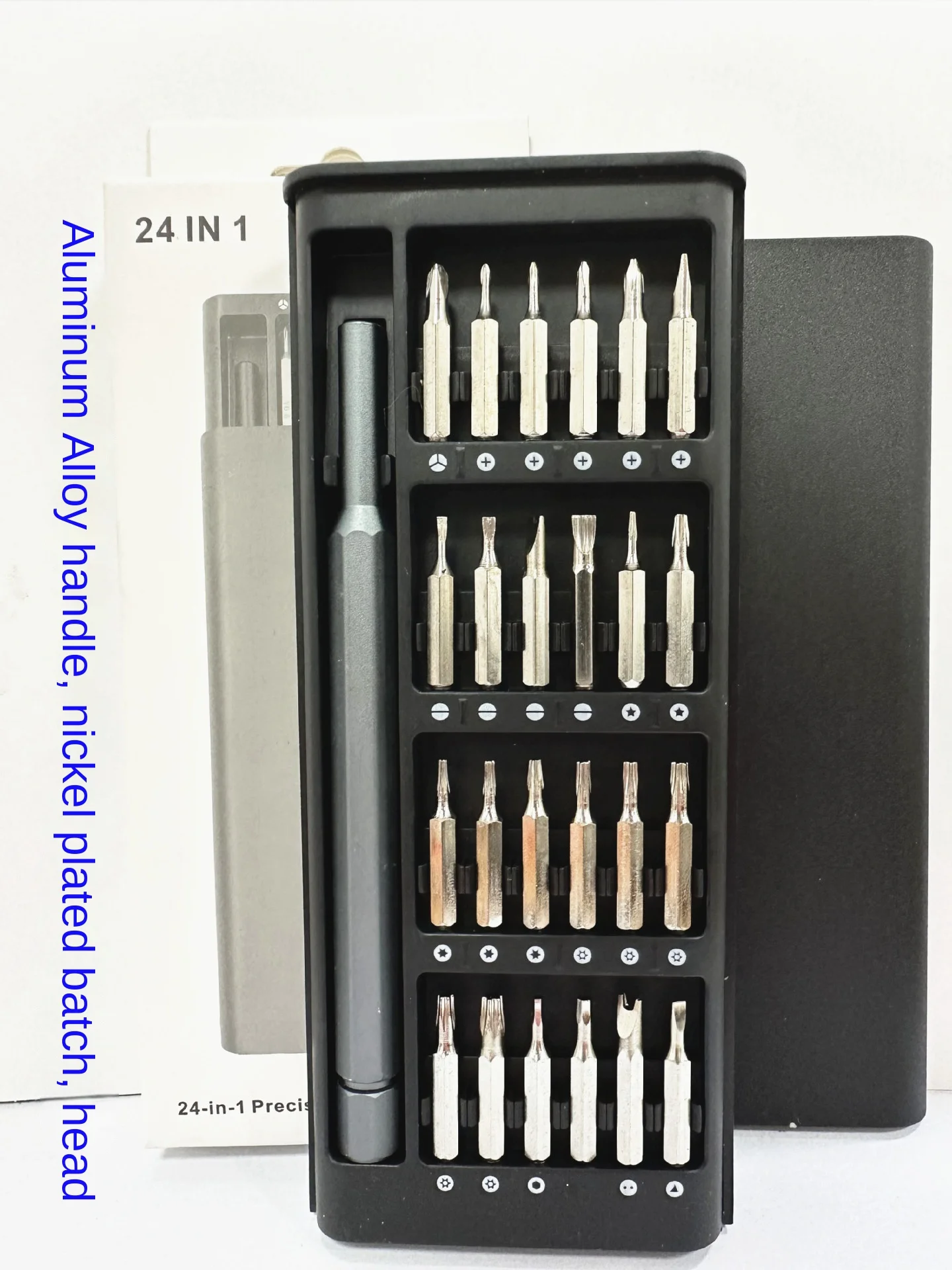 Multi-functional 25-in-1 household screwdriver set with magnetic disassembly, precision bit, repair tool