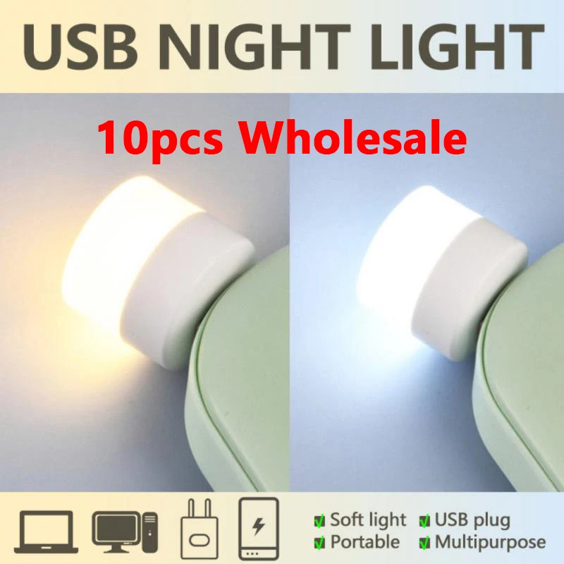 10 stücke USB Stecker Lampe Computer Mobile Power Lade USB Buch Lampen LED Augenschutz Lesen Licht Für Laptop Power bank Buchse