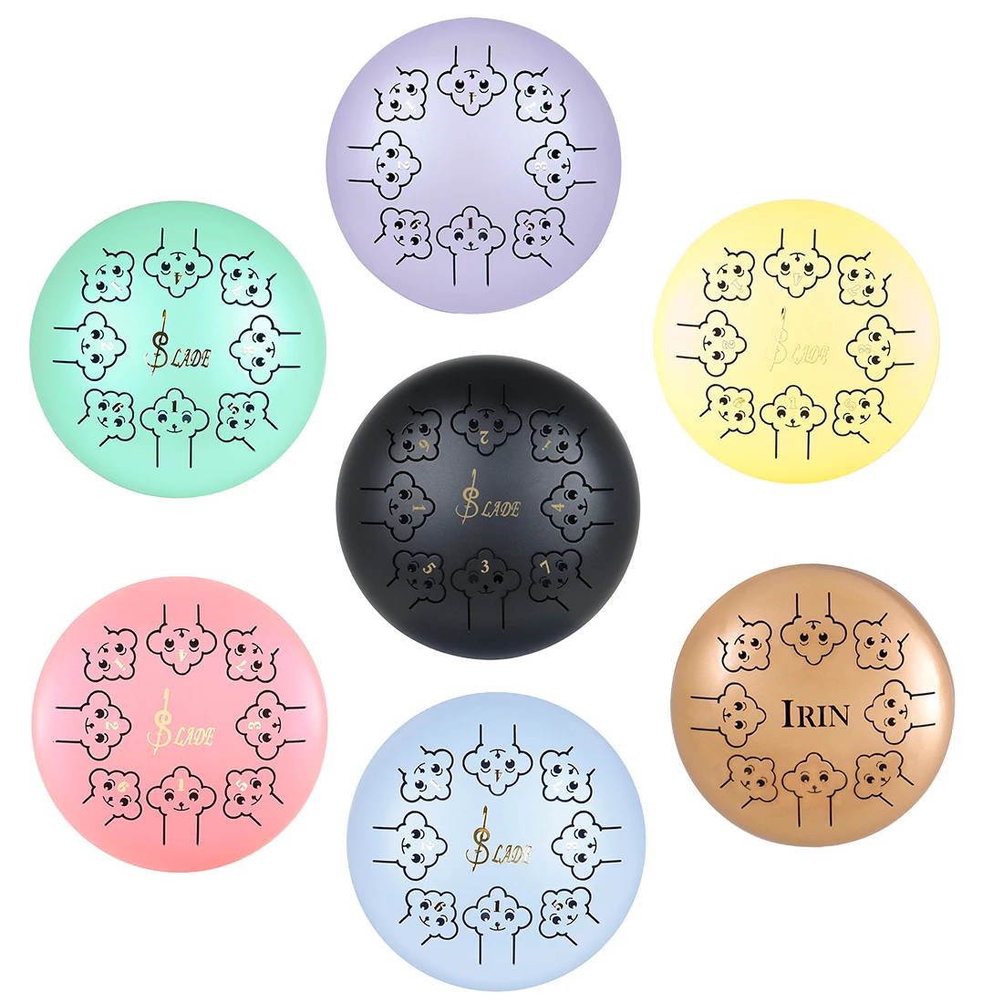 

SLADE 5.5-inch Steel Tongue Drum Ethereal Drum Suitable For Music Lovers Percussion Instrument Gold/Black/Pink/Purple/Cyan/Blue