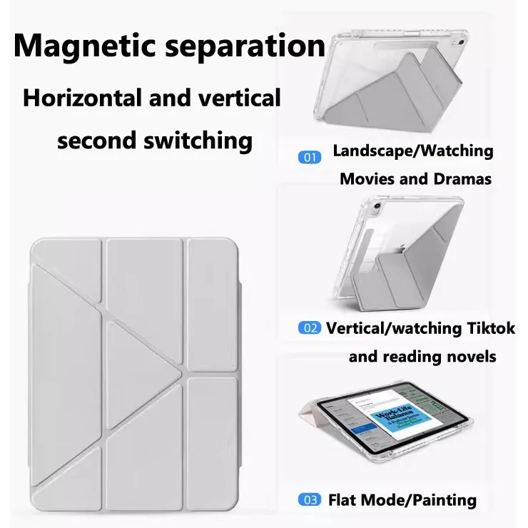 Magnetic Detachable Foldable Acrylic Transparent Case for Huawei MatePad Pro 12.2 11 Air 12 11.5S SE 11 inch