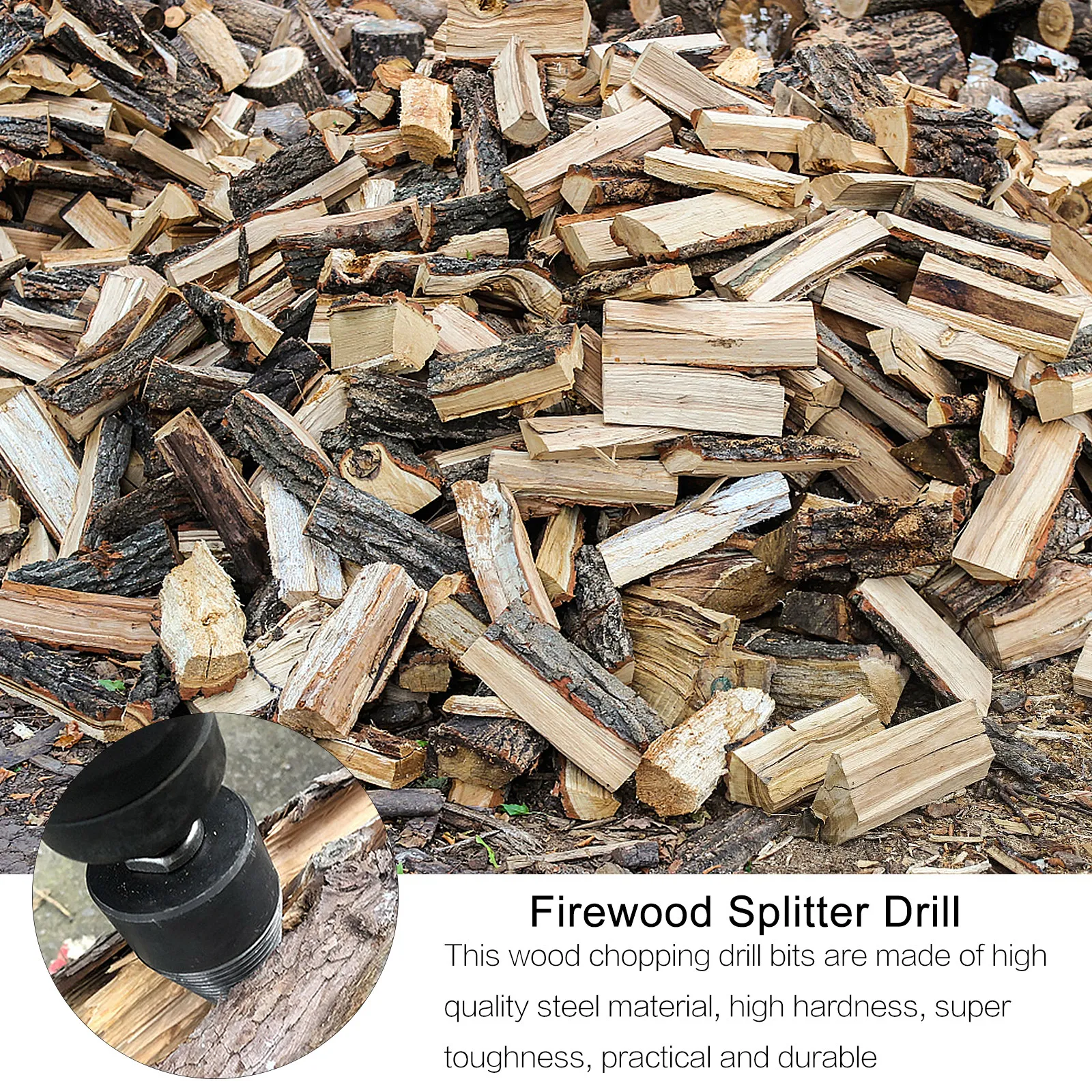 

4pcs Cone Splitting Wood Drill Bit High Hardness For Firewood Splitter Woodworking Tool Efficient Wood Breaker No Moving Blades