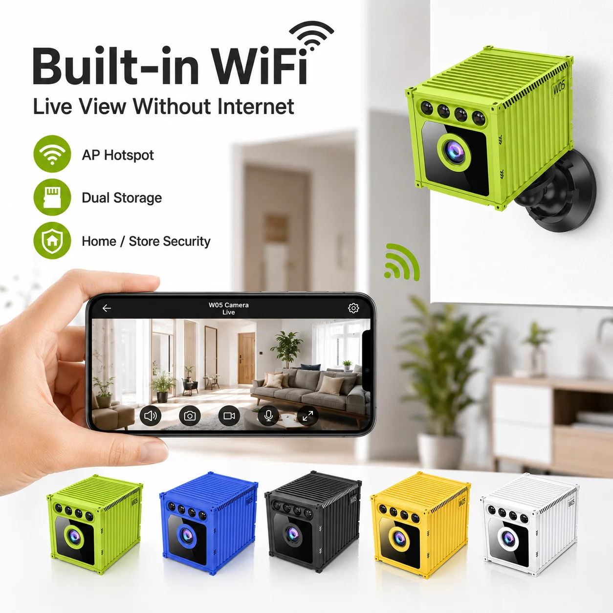 Smart Wireless Camera 1080P HD Night Vision Wide Angle Motion Detection Human Detection Magnetic Mount Home Surveillance