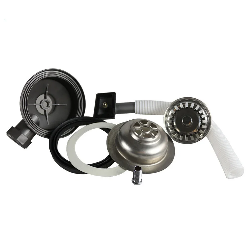 

1Pack Sink Drain Fitting Strainer Basket Valve Stainless Steel & Overflow 114mm Household Supplies Bathroom Accessories