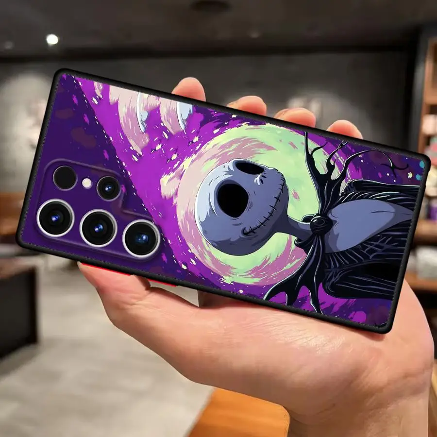 삼성 갤럭시 S23 울트라 S8 S21 FE S24 S20 S25 노트 20 10 S22 플러스 S9 크리스마스 이브 해골용 소프트 커버 폰 케이스