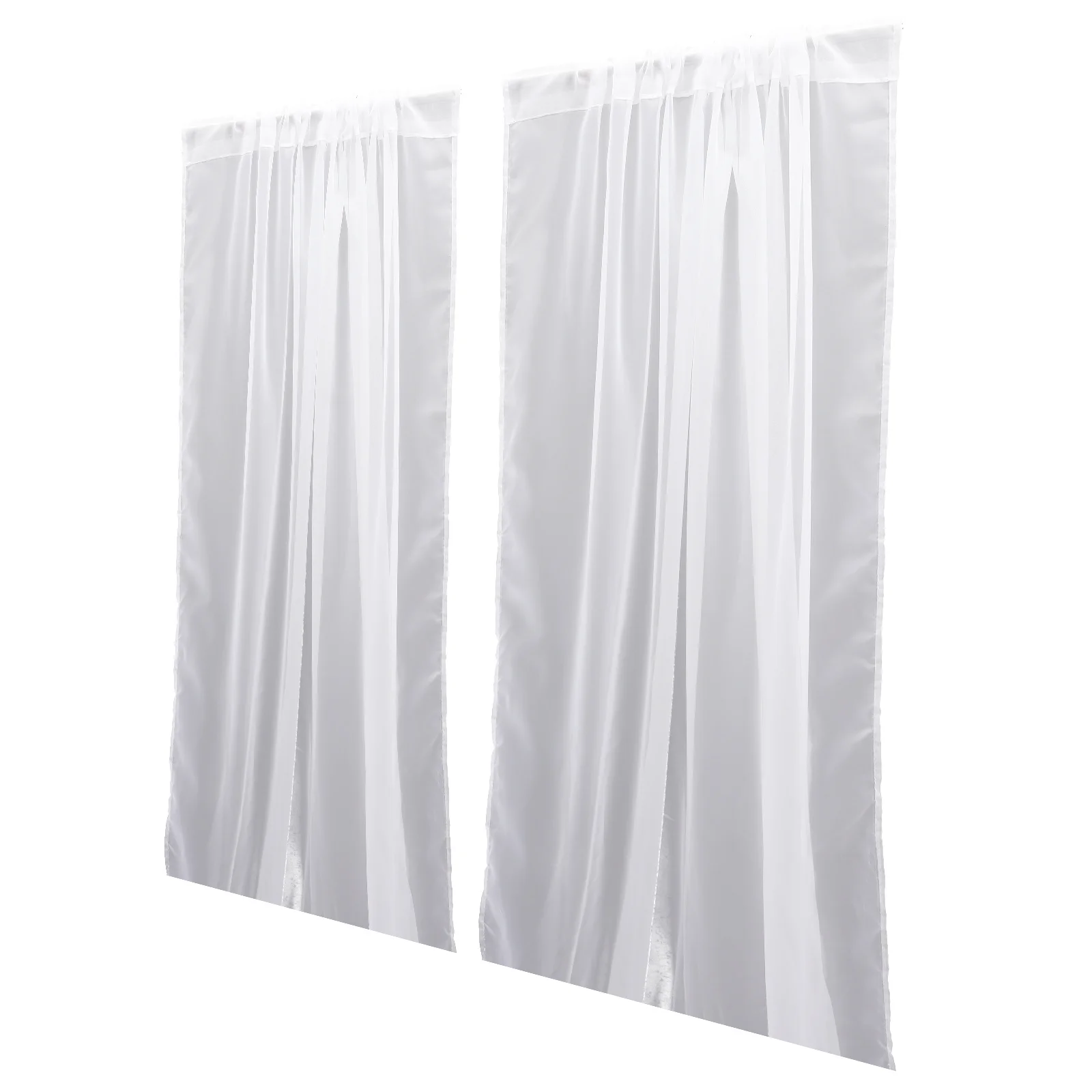 

2Pcs Window Curtain Sheer Drapery Bedroom Balcony Door Panel Elegant Privacy Screen Decorative Curtain for Home