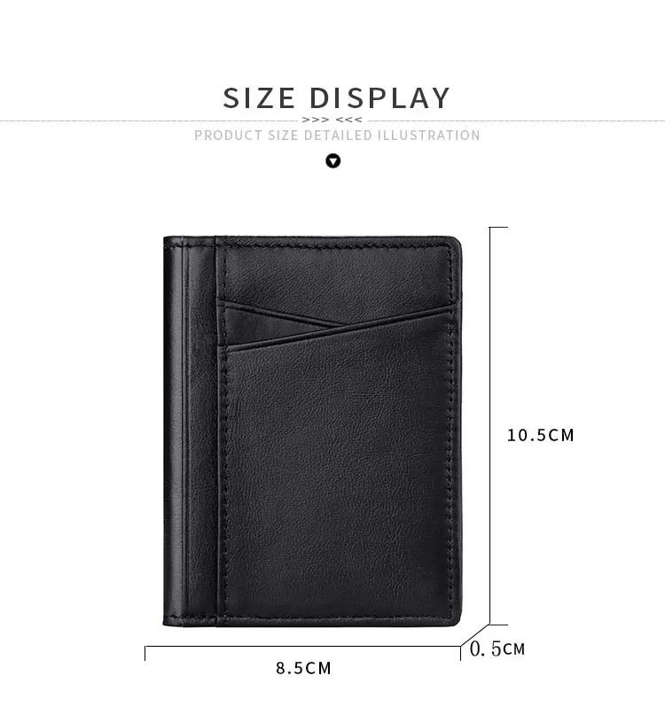 Men Minimalist Slim Credit Card Holder Wallet Male Genuine Leather Bank Card Purse Ultra Thin Mini Small Rfid ID Cardholder