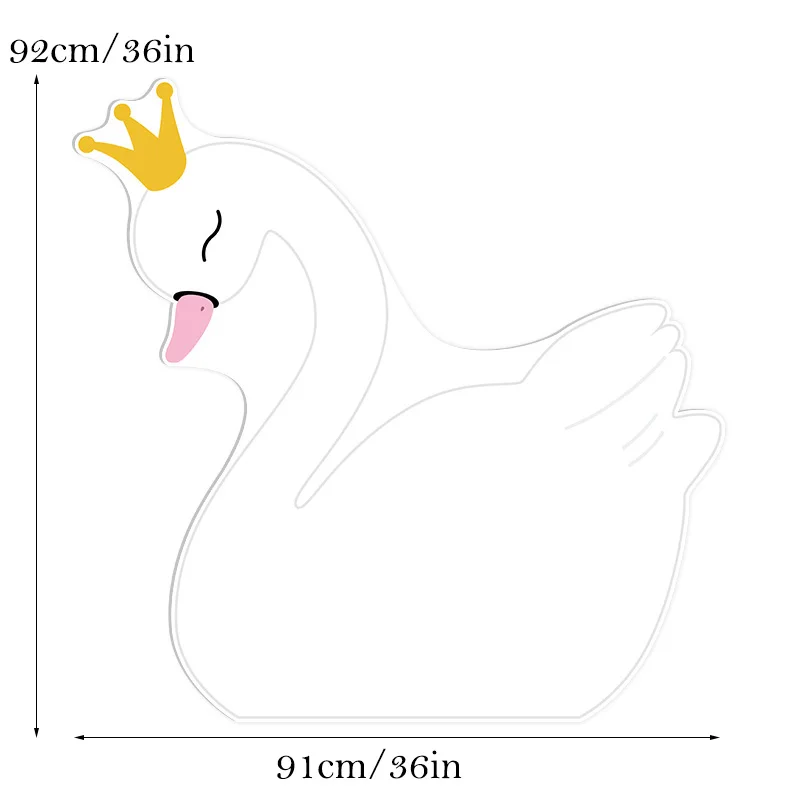 24/36inch Swan Cutout Baby Shower Decorations Birthday Decor Girls Foam Board Swan Cut Out Party Props