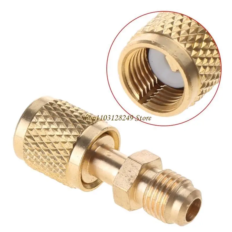 

N5KD New R410a Brass Adapter Joints 1/4" Male To 5/16" Female Charging Hose To Pump