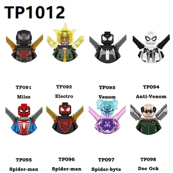 HEROCROSS 히어로 빌딩 블록, 액션 애니메이션 피규어, 스파이더맨, 베놈 인형 이미지, 어린이 퍼즐 조립 장난감, 벽돌 장난감, TP512