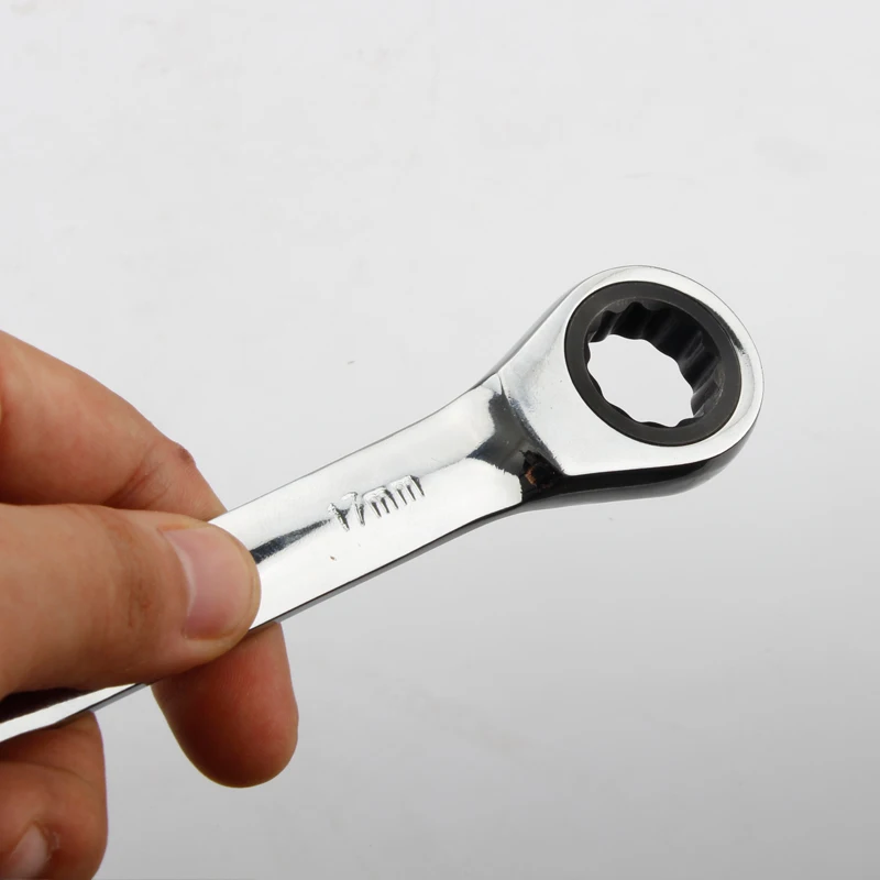 Chaves de catraca de cabeça dupla reversível, combinação cromada vanádio, chaves para reparos automáticos, 6-27mm