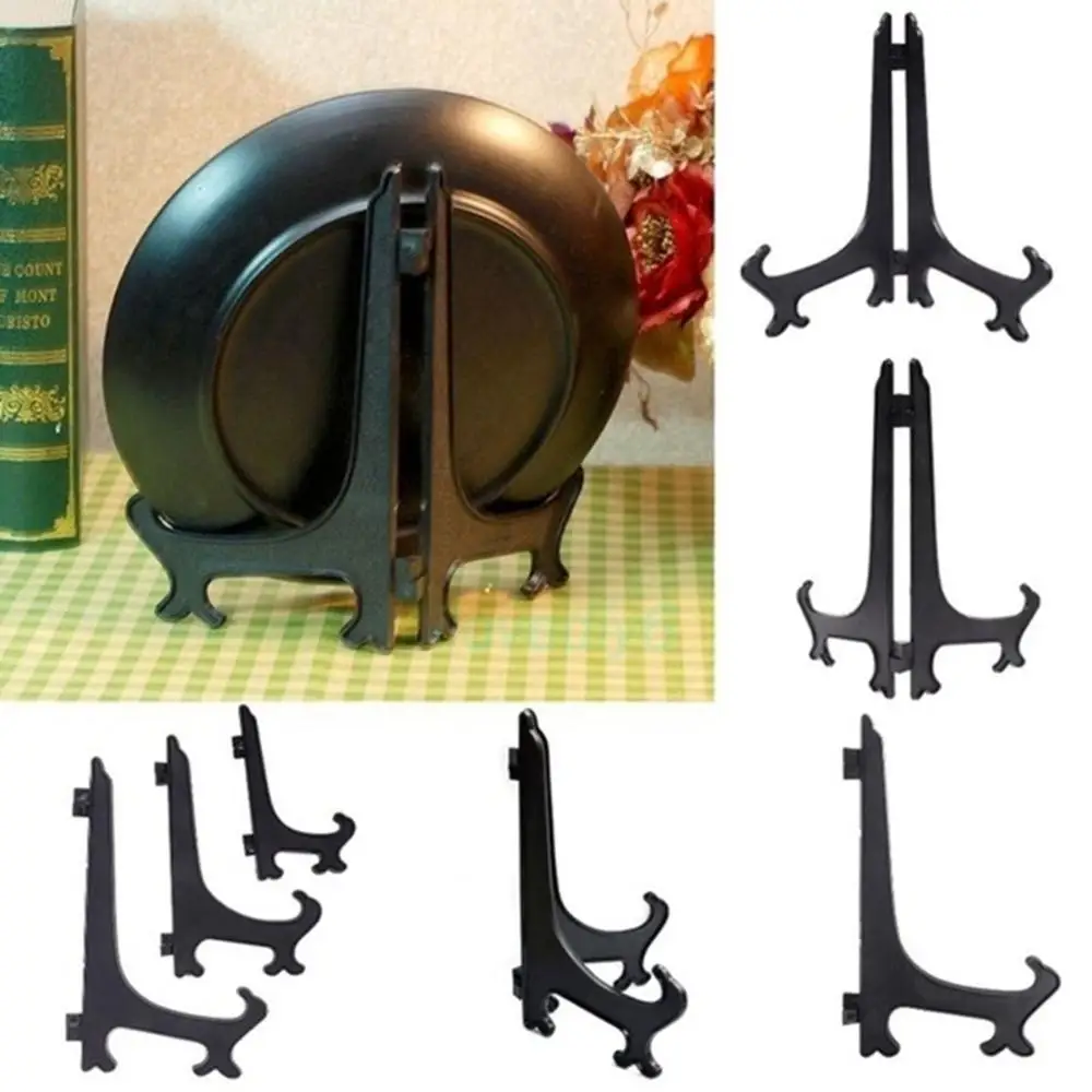 3-12inch Black Decoration Dishes Plate Holder Picture Frame Stand Display Stand Easels
