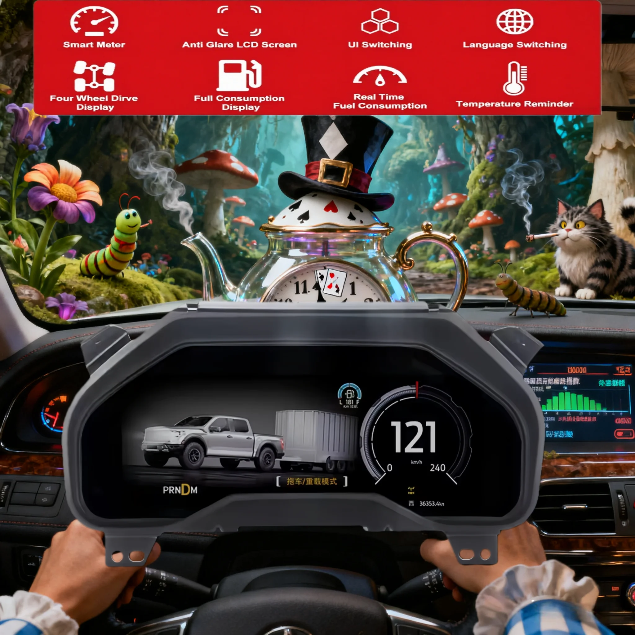 

X 12.3 Linux Dashboard Meter For Ford F150 F-150 Raptor 2015 2016-2021 LCD Car Digital Instrument Cluster Speed Panel Odometer