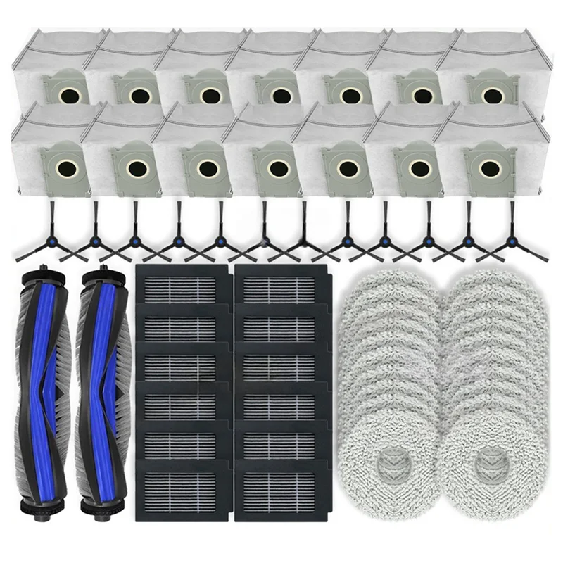 ABRG-50PCS For Ecovacs Deebot T50 Max/T50 Omni/T50 Pro Omni/T50 Max Pro Omni Vacuum Attachment Main Side Brush Filter Mop Dust B