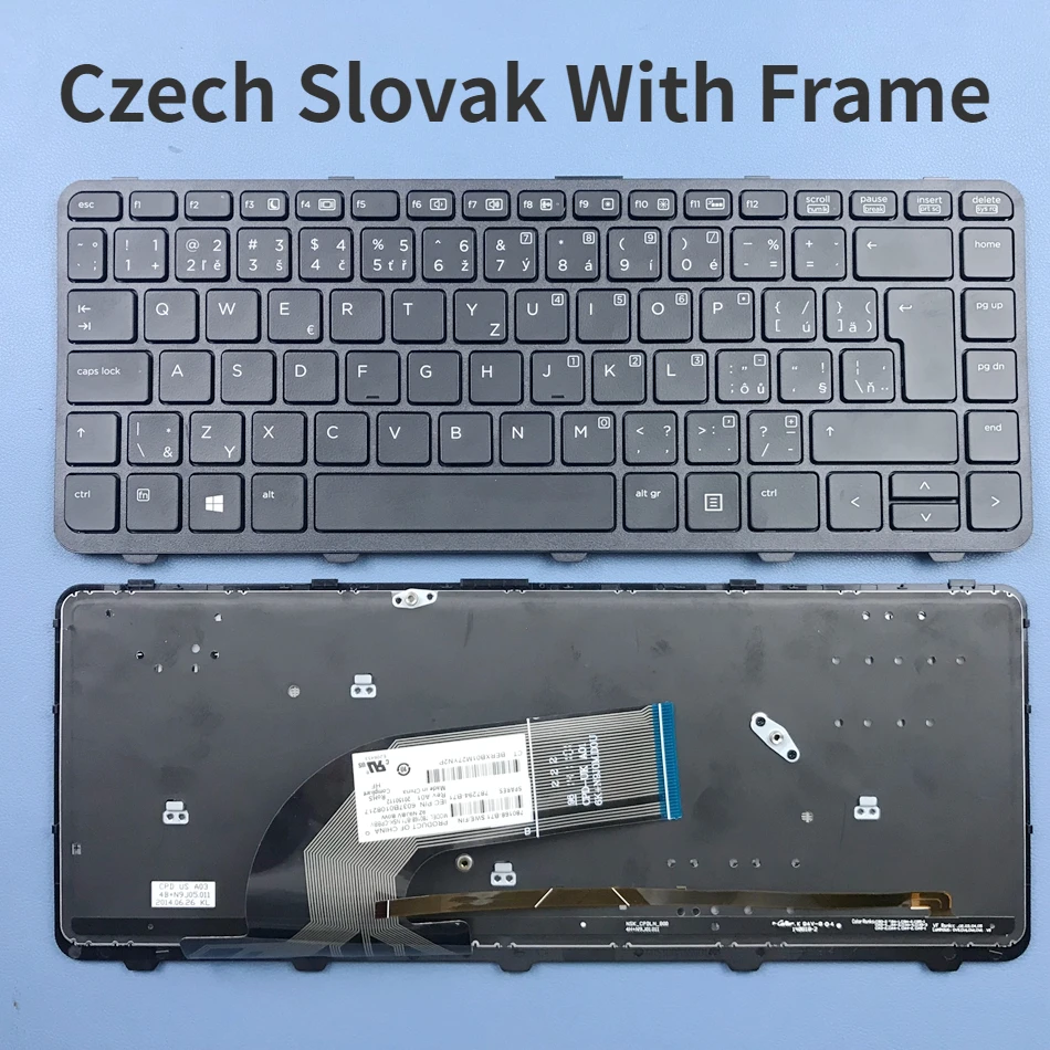 

Czech+Slovak Backlit Laptop keyboard FOR HP ProBook 640 440 445 G1 640 645 430 Without Frame CS Layout