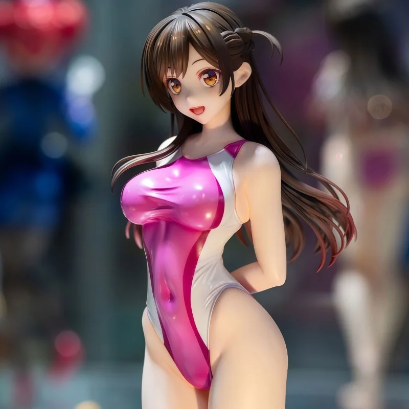 

New Rented Girlfriend Shuiyuan Qianhe Competitive Swimsuit Standing Posture Cute Handmade Anime Model Desktop Ornament Gift
