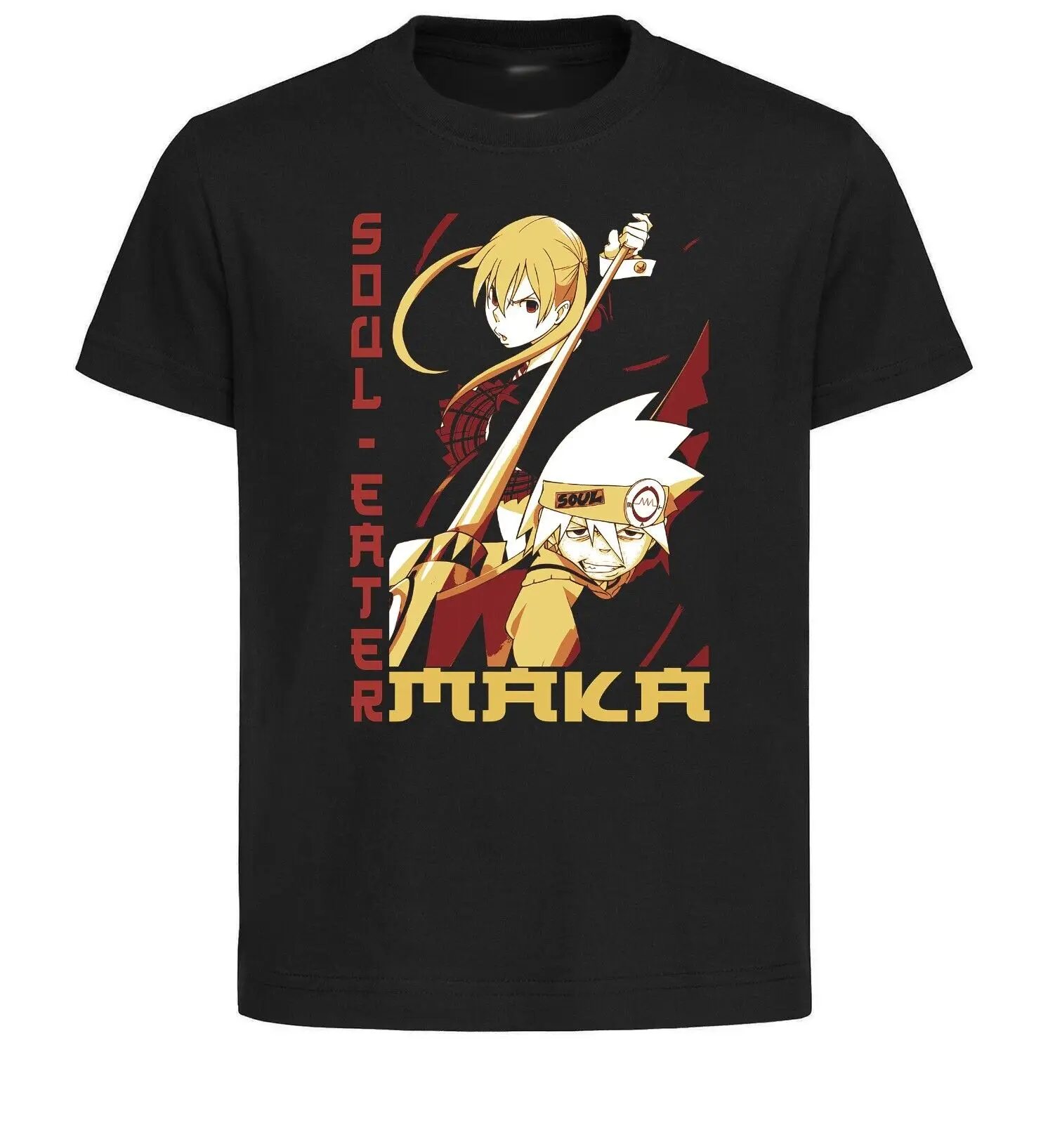 Unisex Black Japanese Style T-Shirt - Soul Eater - Maka Albarn - SA1147-