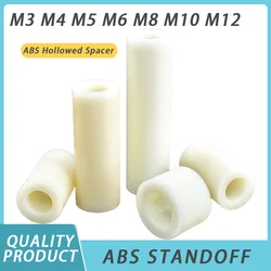 M3 M4 M5 M6 M8 M10 M12 White Nylon Non-Threaded Spacer  ABS Round Hollow Standoff Washer PCB Support TV Install Column Pillar