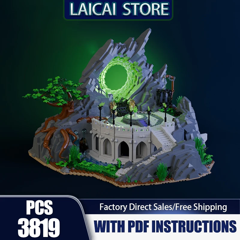 

Castle Model Moc Building Blocks Modular The Portal of Shadows Bricks Model DIY Assembly Construction Toy Holiday Birthday Gifts