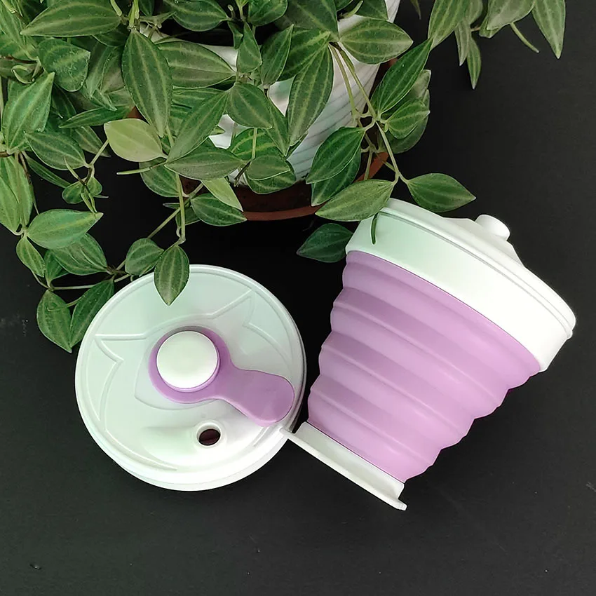 Collapsible Silicone Water Cup Portable Outdoor Travel Compression Soft Cup Mouth Rinse Cup Foldable Water Bottle for Hiking