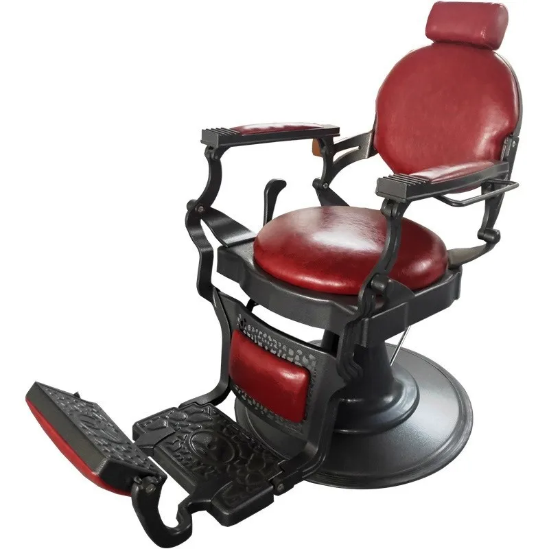 ML Men's Barber Chair Hair Salon Retro Hair Salon Chair Can be reclined Perm, Dye and Shave Chair