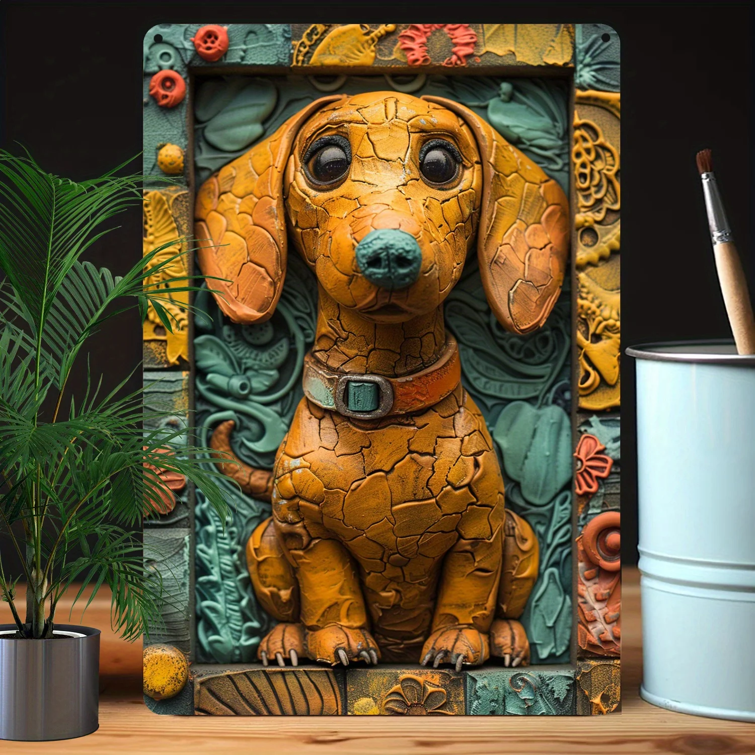 8x12 Inch 100% Aluminum Metal Tin Sign: Dachshund 2D Effects Autumn Winter Decorations - 32% Higher Bending Resistance