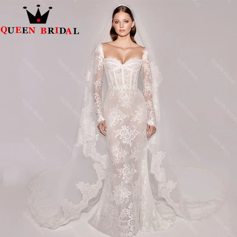 

Charming Sexy Mermaid Applique Wedding Dresses 2023 New Detachable Train Bridal Gowns Custom Robe De Mariée KW01F