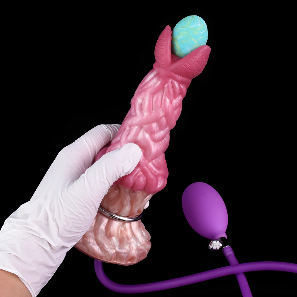 NNSX Soft Silicone Inflatable Ovipositor Lay Eggs Dildos Penis Vaginal Balls Buttplug Masturbators Anal Sex Toys for Women Men